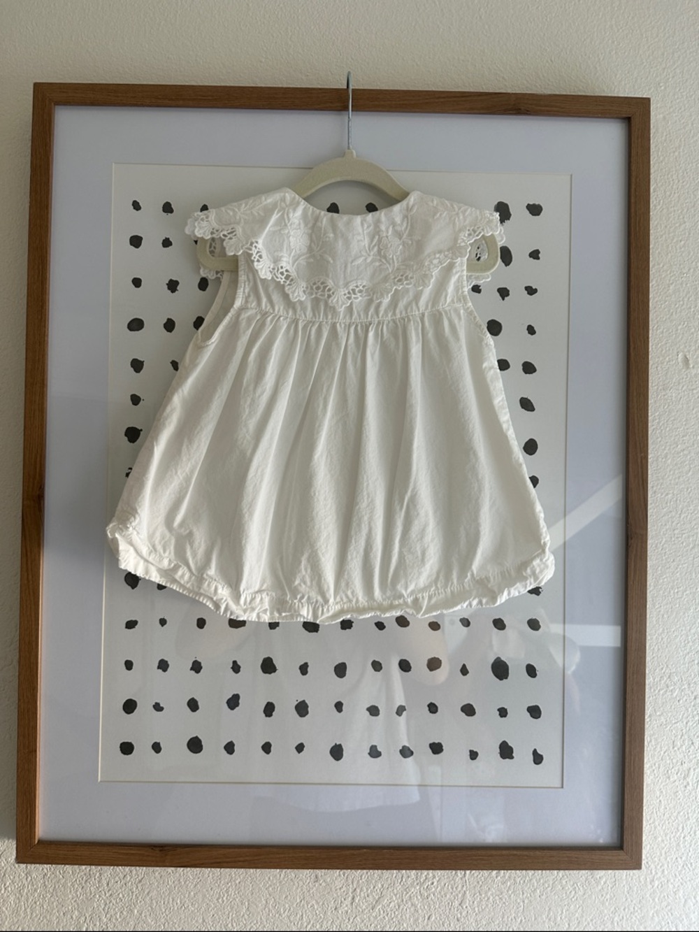 ZARA White Sleeveless Lace-Collar Button-Up Top - Picture 4 of 4